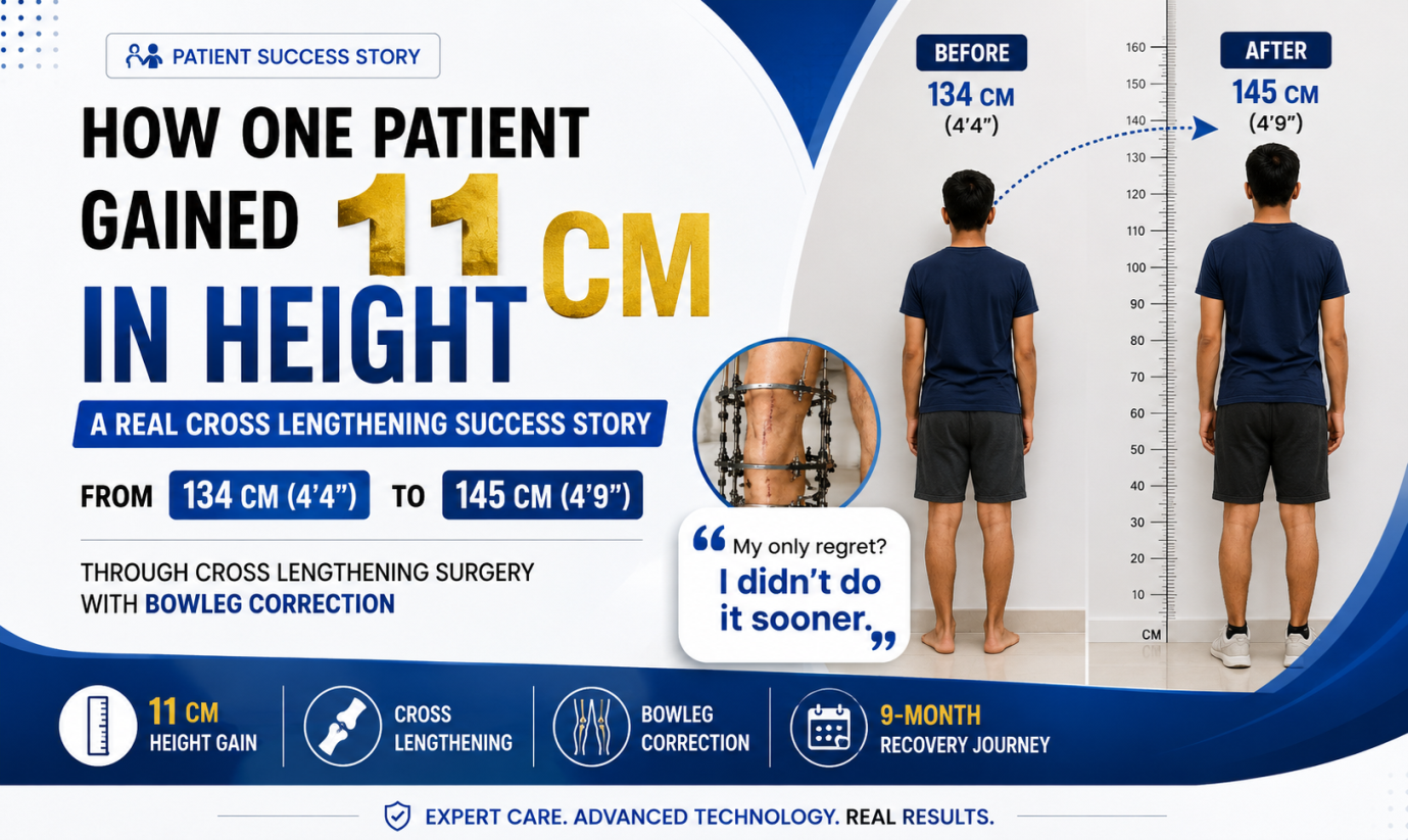 A Patient Gained 11 CM Through Cross Lengthening Surgery